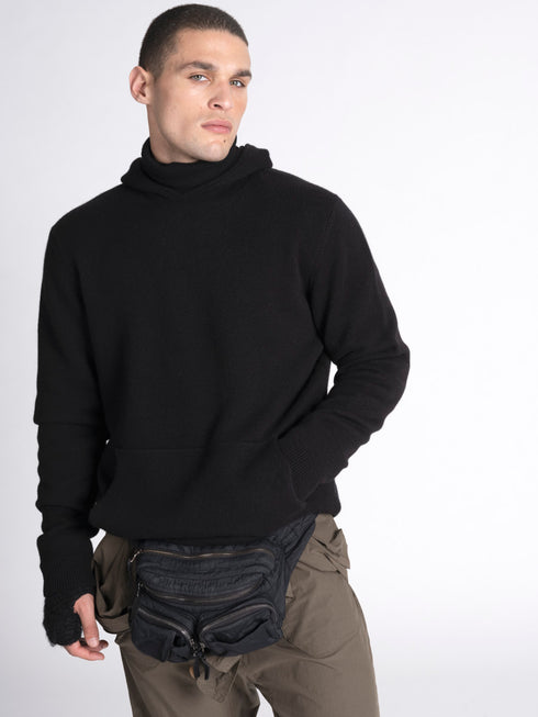 Black Cashmere Hoodie